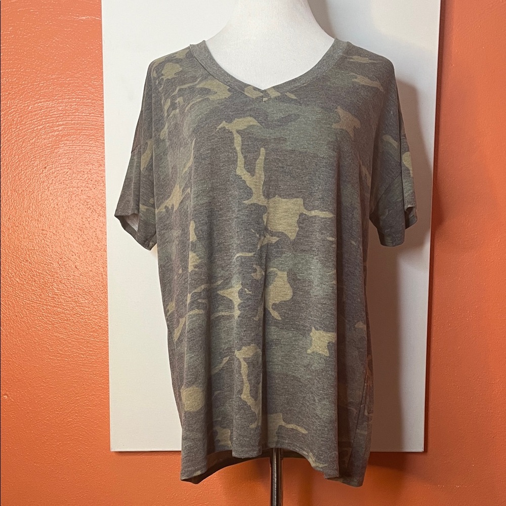 White Birch Camouflage V-Neck Tee